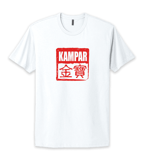 Screen-printed staff shirts — 50-piece run, 1-color chest print.