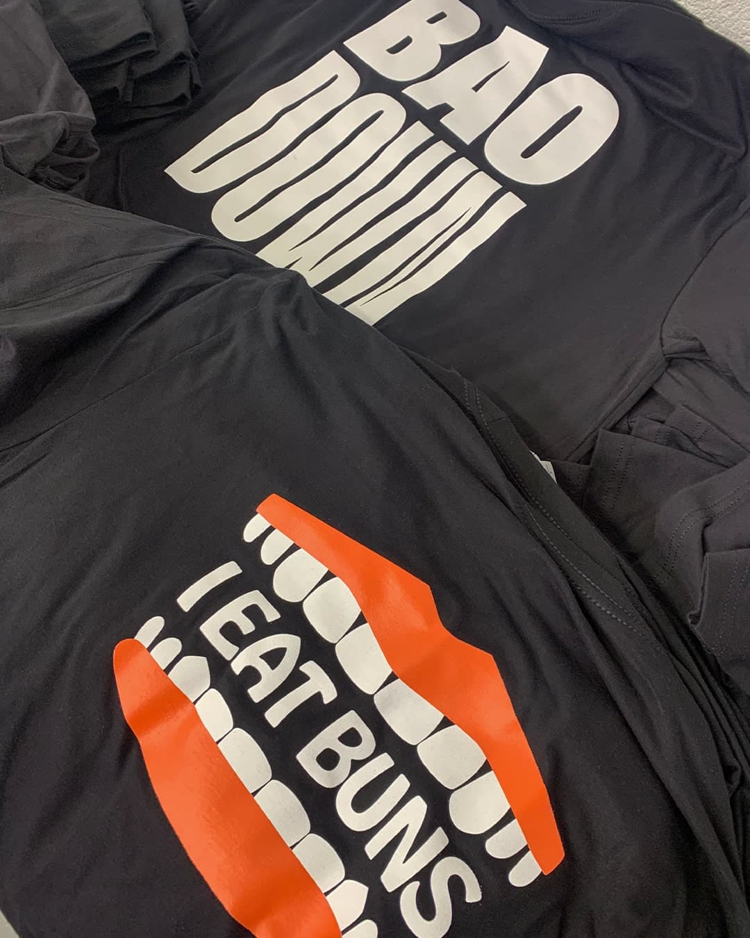 Custom apparel printing past project — screen printed shirts for organization