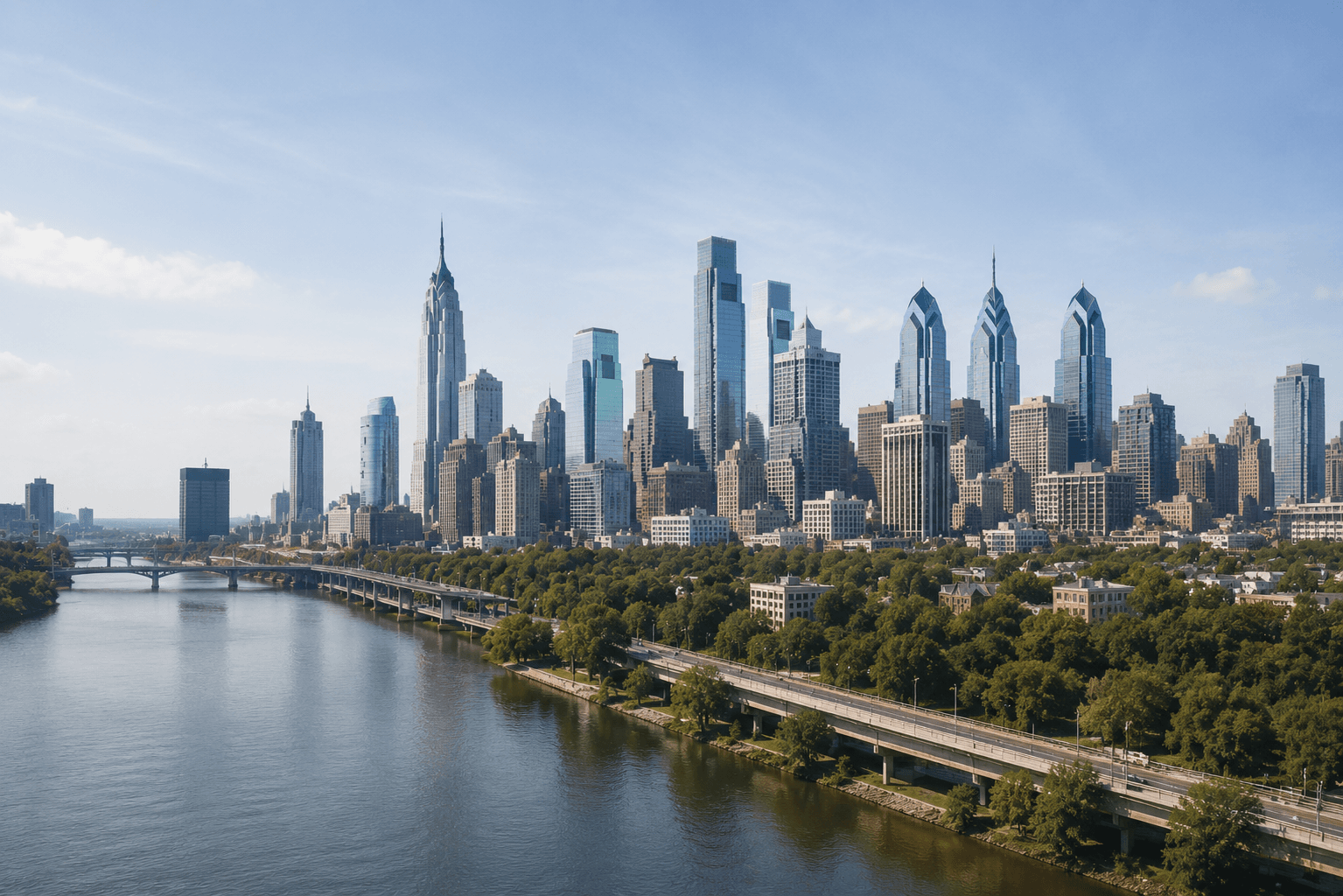 Philadelphia skyline background for screen printing service