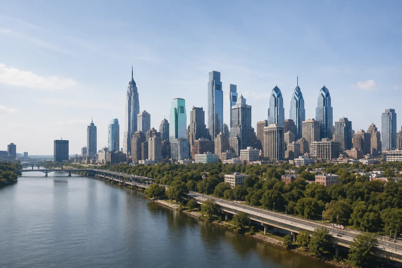 Philadelphia skyline background for screen printing service