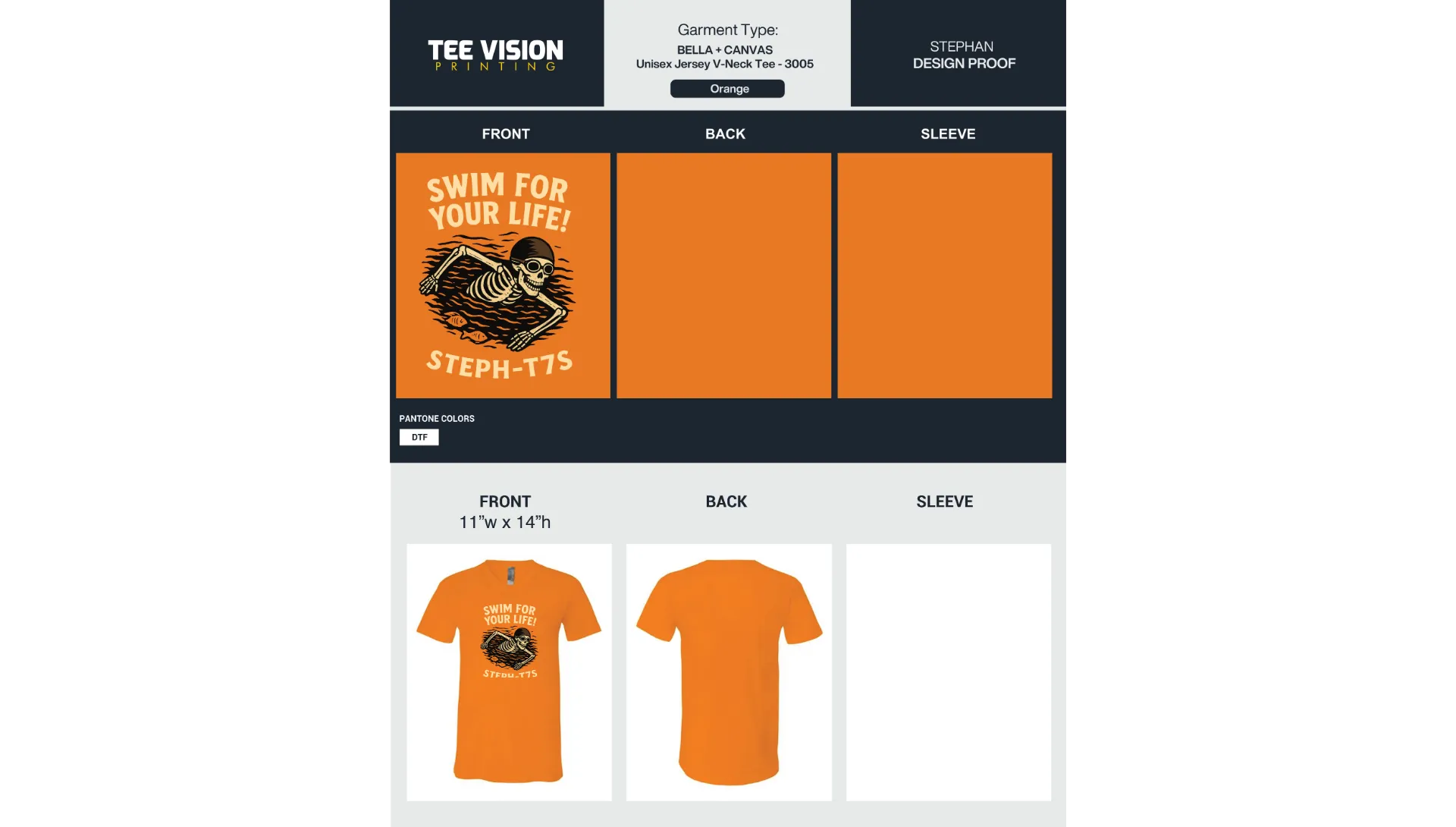 Custom screen printing artwork proof before production