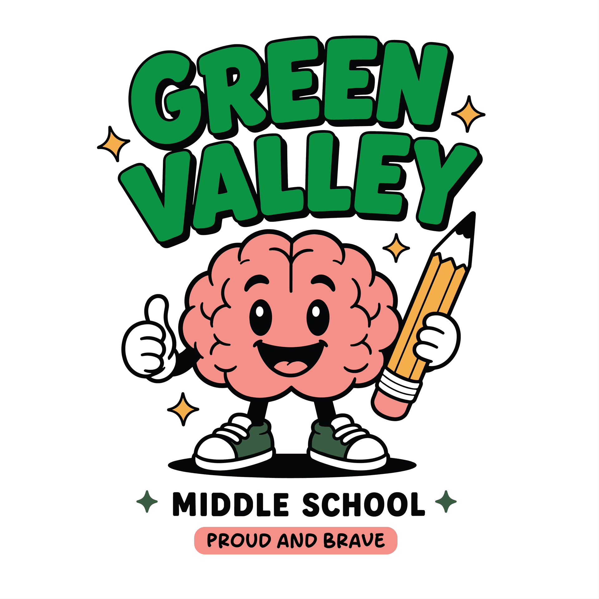 Middle School Brain Mascot Shirt