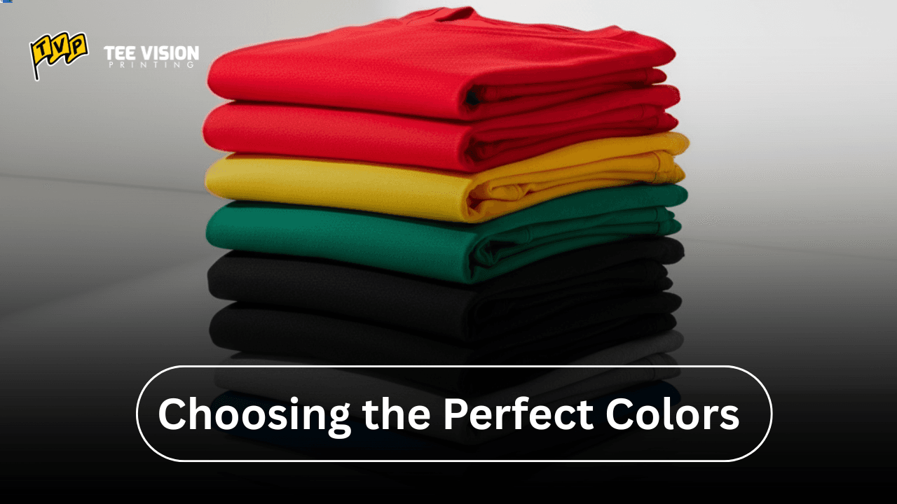 Variety of shirt color options from Tee Vision Printing, highlighting how can churches use t-shirts to promote events with creative design choices.