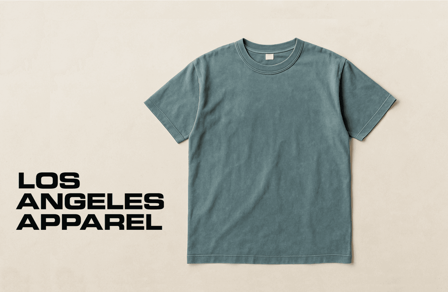 Los Angeles Apparel teal tee from the 12Labours Summer Drop lineup illustrating fabric and color choices that show what makes an apparel standout.