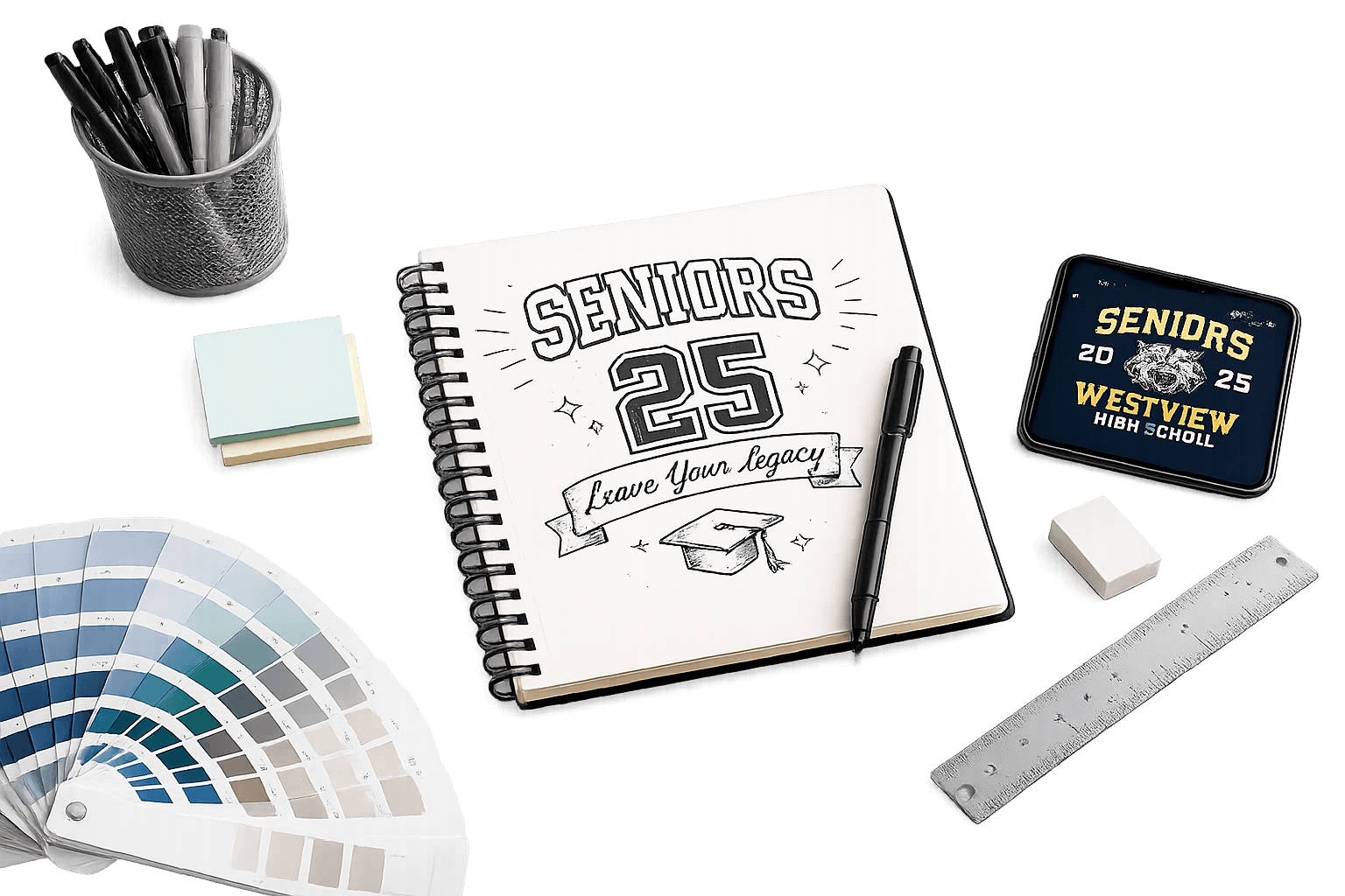 Design sketchbook and swatches
