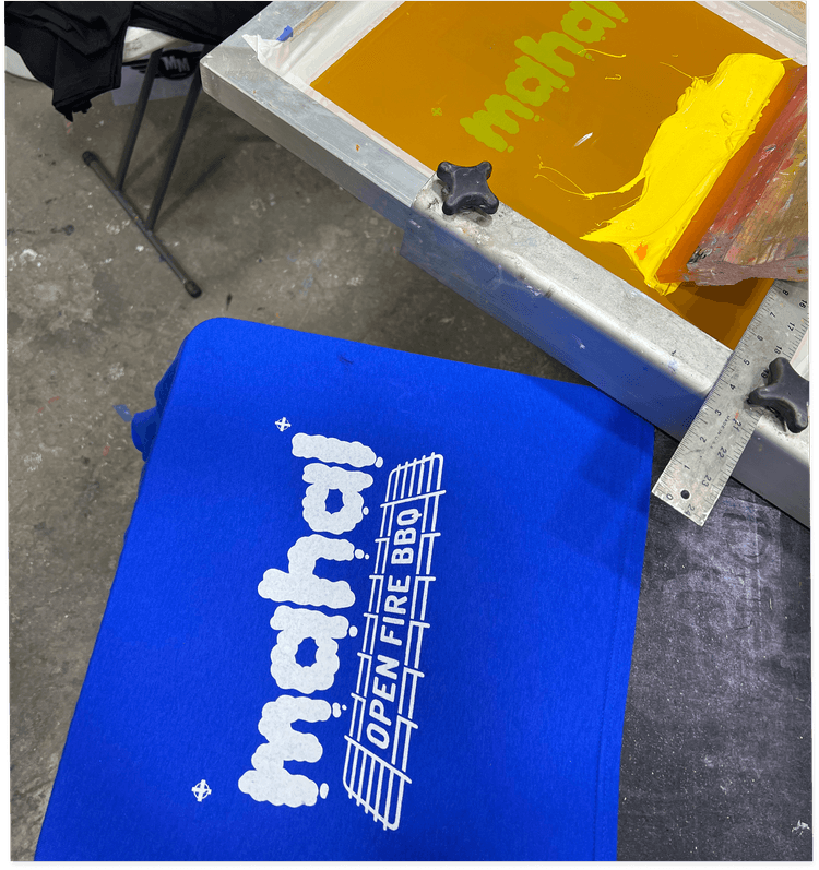 Production background for custom screen printing process