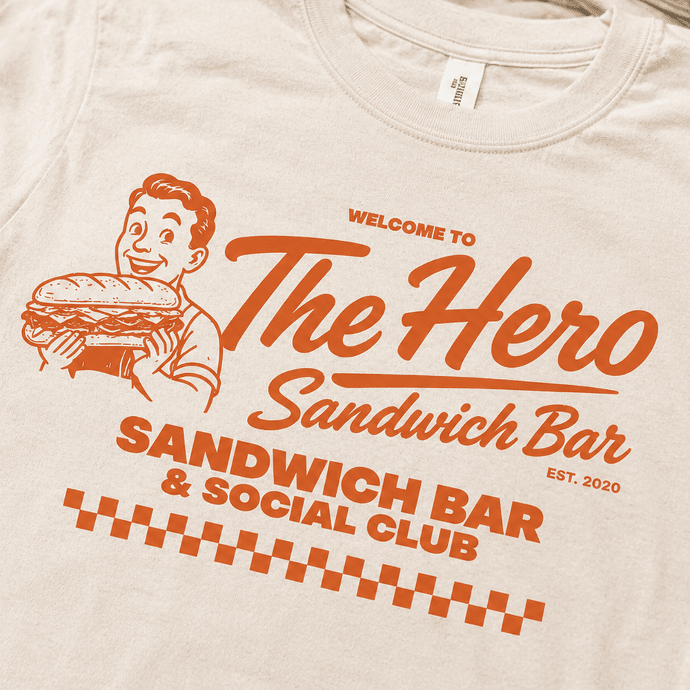 HERO SANDWICH BAR custom screen printing project in New York