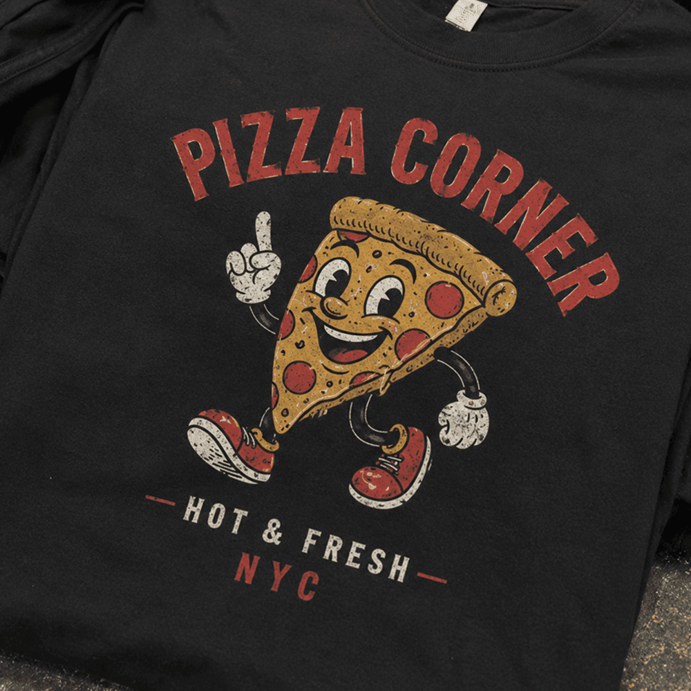 PIZZA CORNER custom screen printing project in New York