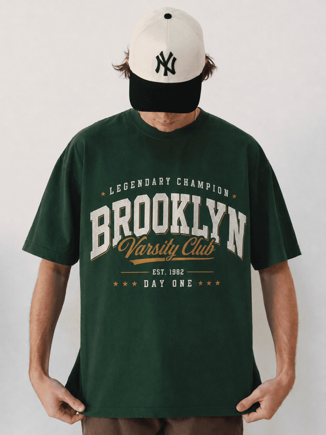Custom screen printed Brooklyn varsity t-shirt