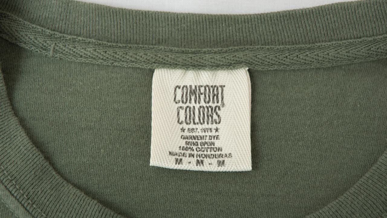 Our apparel design services use quality brands like Comfort Colors as a t-shirt template for your custom designs.