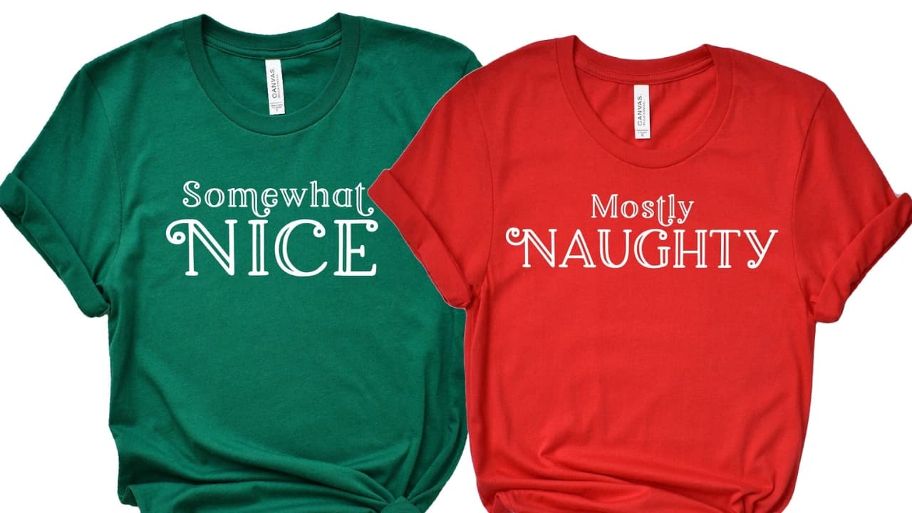 Matching couples shirts are fun custom t-shirt design ideas. We have many holiday t-shirt designs for pairs.